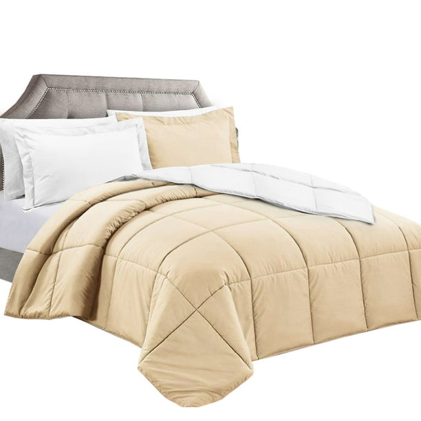 Clara Clark Luxury Down Alternative Reversible Comforter Set Hypoallergenic, Box Stitched