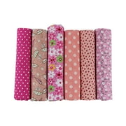 TOYFUNNY DIY Hand Stitched Children's Cotton Printed Small Floral Red Handkerchief 6pcs