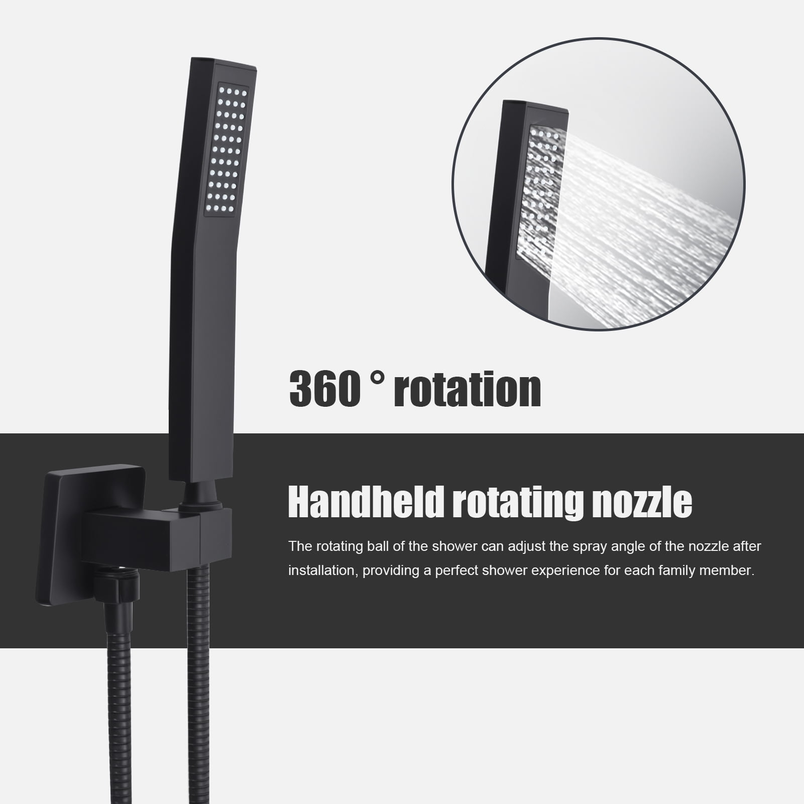 Fogcroll Shower System Set with 10 Inch Round Rain Shower Head and Handheld Wall Mounted, High Pressure Rainfall Shower Faucet Fixture Combo Set with 2 in 1 Handheld Showerhead Adjustable Spray Ankle