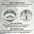 thumbnail image 3 of Westbrass 3-1/2" Post Style Kitchen Sink Basket Strainer, Polished Nickel, 3 of 9
