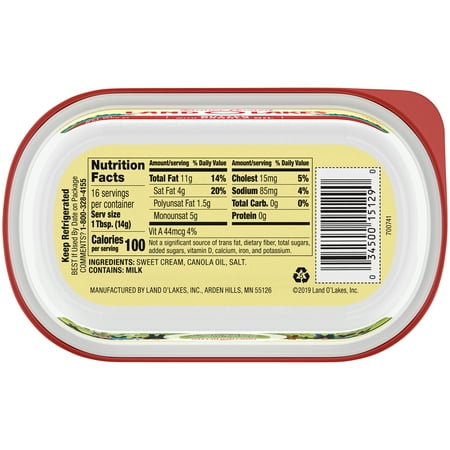 Land O Lakes Butter with Canola Oil, 8 oz Tub