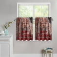 thumbnail image 5 of Christmas Small Panel Tiers Curtains Santa Claus Window Treatment Rustic County Short Sheer Curtains for Small Half,28"X36",2Panels, 5 of 6