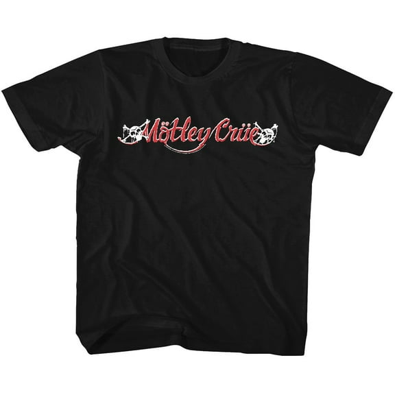 Motley Crue Red and White Logo Black Toddler T-Shirt