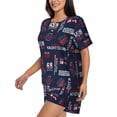 thumbnail image 2 of Lsque Nautical Style Sailboat Women's Short-Sleeved Pajama Set - 2 Piece Soft and Lightweight Sleepwear Set-XX-Large, 2 of 9