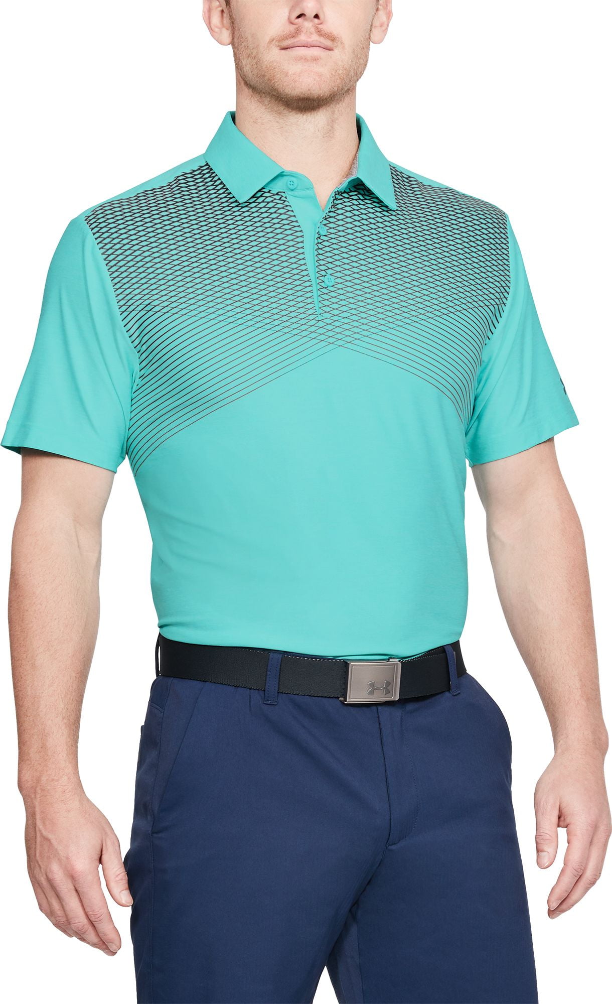 under armour men's playoff line print golf polo