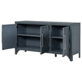 thumbnail image 5 of Lunale 60" Storage Sideboard Cabinet, Accent Cabinet with MDF+Pine Veneer, Adjustable Shelves for Kitchen, Living Room, Blue, 5 of 7