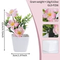 thumbnail image 3 of Small Plants, Mini Artificial Potted Succulent with Pink Flowers, Greenery for Home Desk Office Shelf Bathroom Decor, No Watering Required, Indoor, 3 of 7