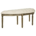 thumbnail image 4 of SAFAVIEH Abilene Tufted Rustic Semi Circle Bench, Beige/Rustic Oak, 4 of 8