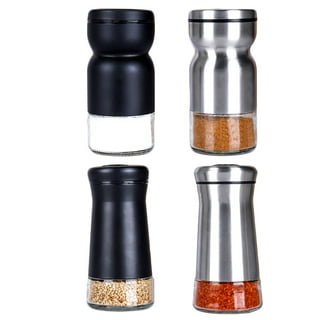 Acrylic Combo Pepper Mill and Salt Shaker with Adjustable Mill Grinder Set  Handheld Coarseness Seasoning Mechanism BBQ Tools Set