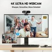 Atzeste Webcam 4K HD USB Autofocus PC Webcam with Dual Mics for PC Laptop Computer Gaming Streaming Webcam