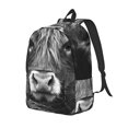 thumbnail image 1 of Disketp Geometric Bull Design Mochila de Lona Estampada, Mochila Escolar de Viaje Ligera para Estudiantes y Portátil-Small, 1 of 5