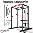 thumbnail image 2 of Power Rack Power Cage with LAT Pulldown Attachment and Pull Up Bar,2000LBS Squat Rack for Home Gym, 2 of 9
