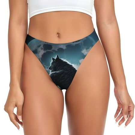 Sigee Moon Wolf Warrior for Women s G-String Panty  Low Rise  Soft Lace Perfect for Everyday Wear or Special Occasions-Small