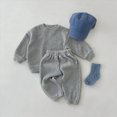 thumbnail image 2 of NOLDARES Newborn Baby Boy Clothes Set 2pcs Long Sleeve Top and Pants Suit Toddler Baby Fall Winter Clothes Size:4-5 Y,Light Gray, 2 of 4