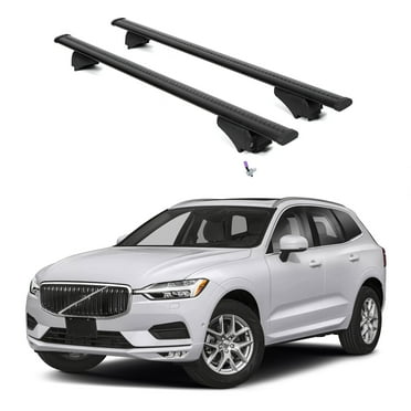 ERKUL Roof Rack Cross Bars for Volvo XC60 2018-2025 | Aluminum Crossbars with Anti Theft Lock for Rooftop | Compatible with Flush Rails - Black