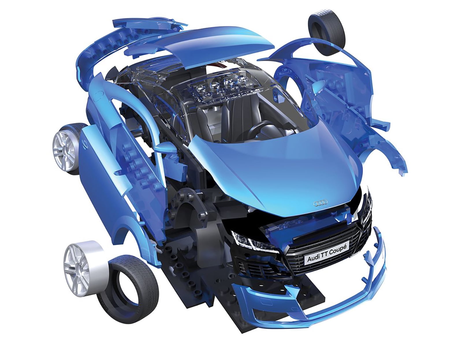 Audi TT Coupe Blue Snap Together (Skill 1) Painted Plastic Model Car Kit by Airfix Quickbuild.