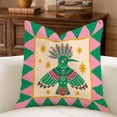 thumbnail image 2 of Mexican Folk Art Linen Pillowcase, Vibrant Tropical Bird Art, Colorful Sacred Heart Throw Pillow, Cactus Toucan Parrot Maximalist Home Decor, 2 of 8