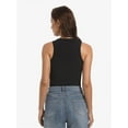 thumbnail image 2 of Women's Crewneck Racerback Ribbed Tank Tops Summer Basic High Neck Sleeveless Slim Fit Crop Tops, 2 of 6