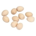 10Pcs Wooden Easter Egg Dyeable DIY Hand Painted Lightweight Craft Eggs