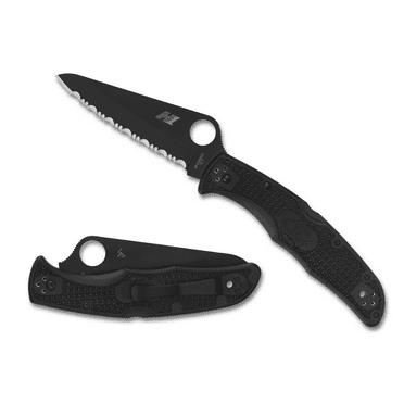 Spyderco Knives Spyderco Pacific Salt 2 Folding Knife Partially Serrated Black SPC91SBBK2