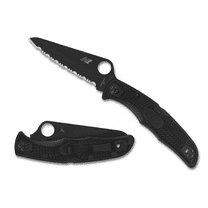 Spyderco Knives Spyderco Pacific Salt 2 Folding Knife Partially Serrated Black SPC91SBBK2