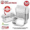 thumbnail image 6 of Stock Your Home Disposable Aluminum Mini Loaf Pans with Lids, 1 lb (50 Pack) Plastic Dome Lid Foil Baking Tins, Tin Pans for Cake, Bread, Holiday Baked Goods Packaging, 6 of 7