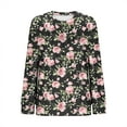 thumbnail image 5 of VEKDONE Sweatshirts for Women Floral Graphic Long Sleeve Blouse Fall Loose Fit Crewneck Pullover Top Plus Size Soft Comfy Sweatshirt No Hood, 5 of 5