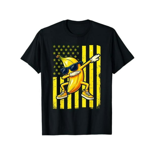 Graphic Banana Retro american Flag Dabbing Banana Lover T-Shirt, 4th of July Shirt, Patriotic Tee, Gift For Men and Women