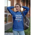 thumbnail image 2 of May God Bless America Design Sweatshirt Women -Image by Shutterstock, Female Small, 2 of 4