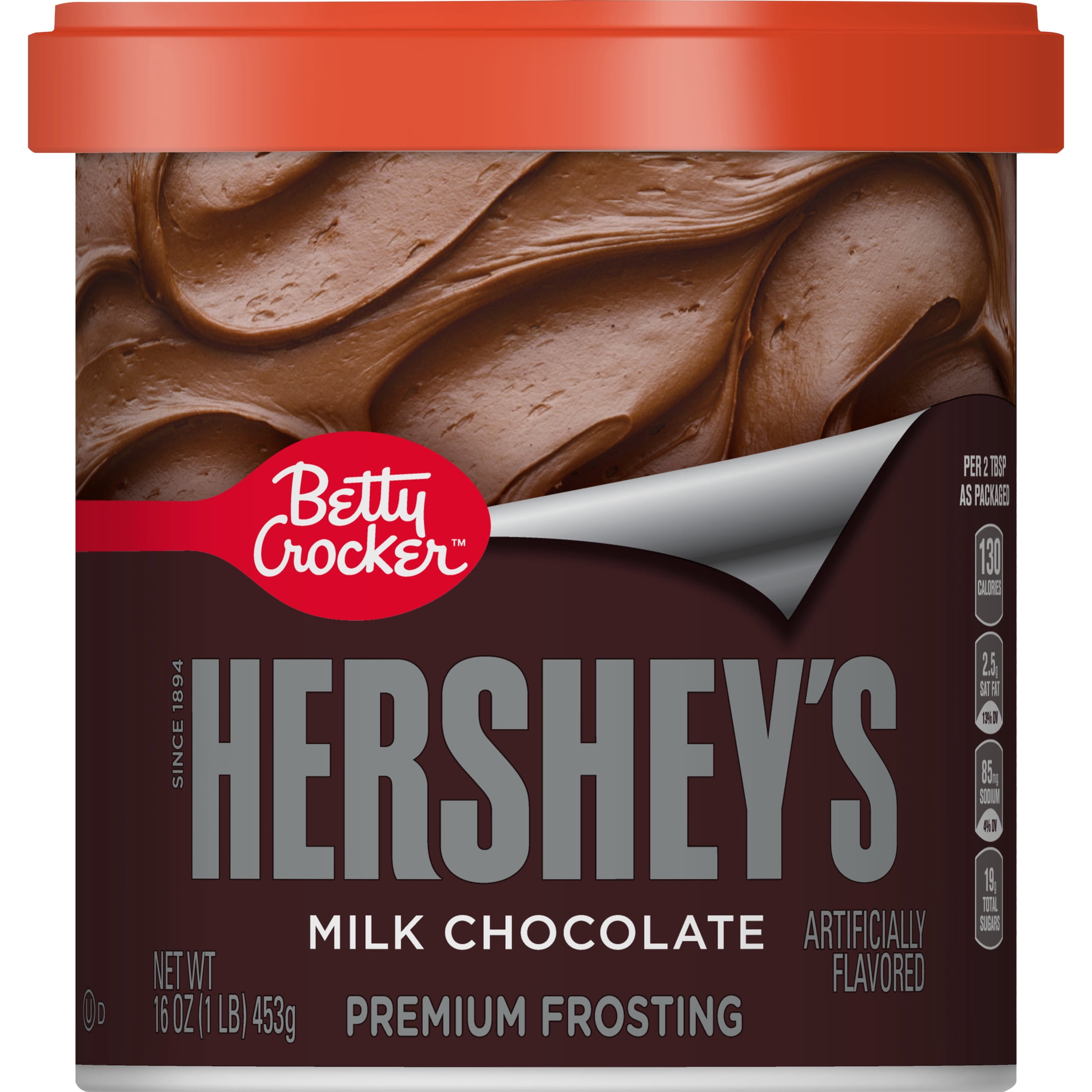 (2 pack) Betty Crocker HERSHEY'S Milk Chocolate Frosting, Gluten Free, 16 oz