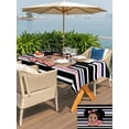 thumbnail image 6 of 54x80 Inch Outdoor Tablecloth with Umbrella Hole Zipper Rectangle Black Stripes Rectangular Tablecloths Outside Waterproof Cartoon Funny Pink Cute Bow Girl Striped Patio Table Cover for Picnic Party, 6 of 8