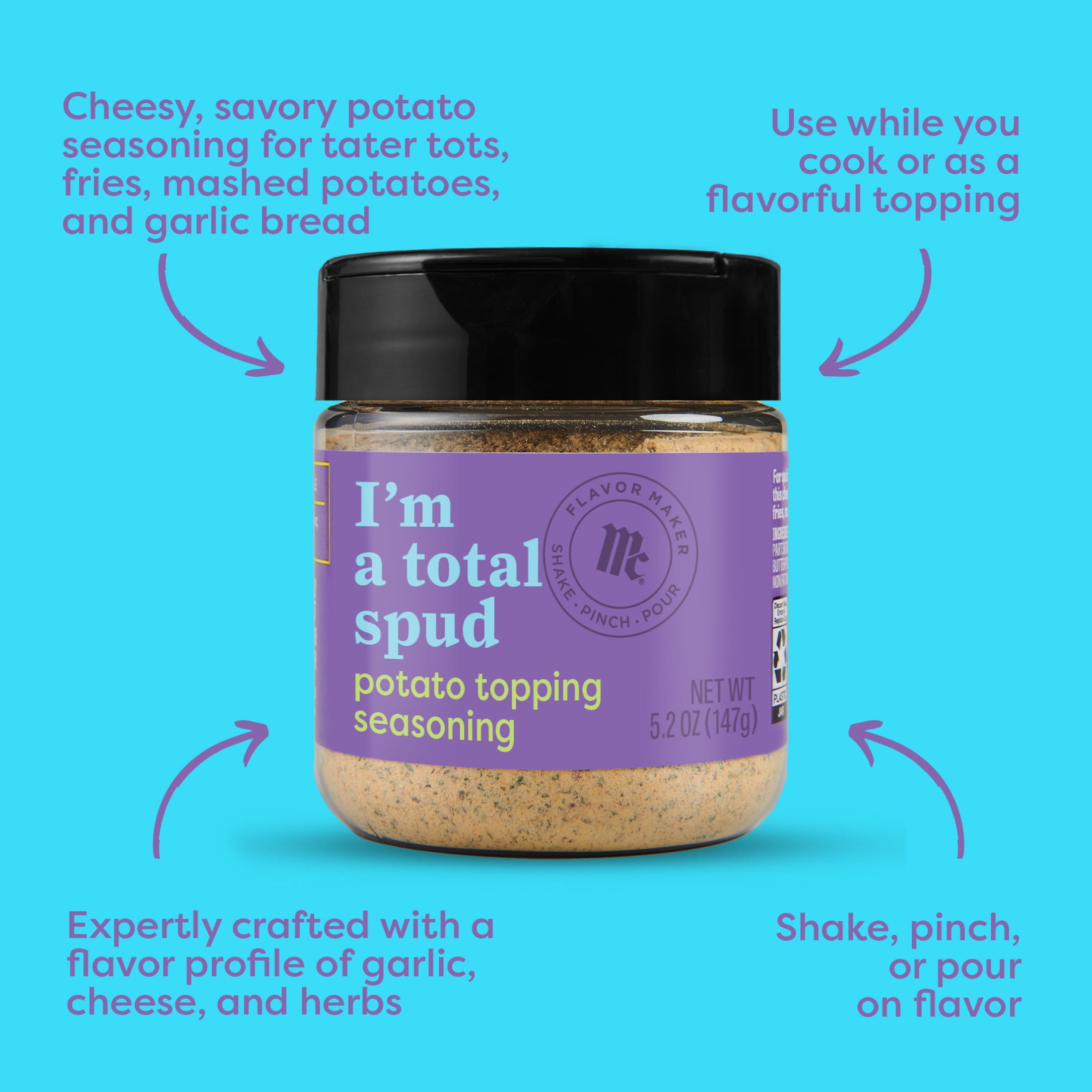 McCormick Flavor Maker Potato Topping Seasoning, 5.2 oz Bottle