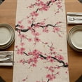 thumbnail image 5 of Spring Flowers Table Runner, Country Pink Peach Blossoms Botanical Floral Washable Cotton Linen Table Runners 48 Inches Long, Dresser Scarf Runner for Nightstand/Coffee/End Tables 13''x48'', 5 of 9
