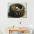 thumbnail image 2 of JEUXUS Rustic Bird Nest I Canvas Wall Art Print, Easter Artwork, 2 of 6