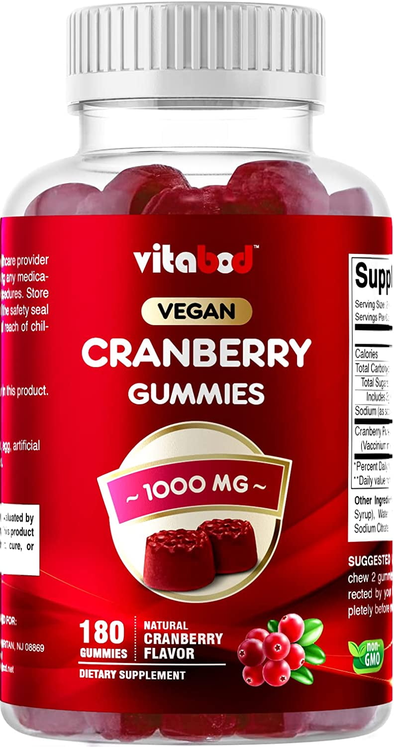 Vitabod Cranberry Gummies Urinary Tract Health Supplement 1000mg