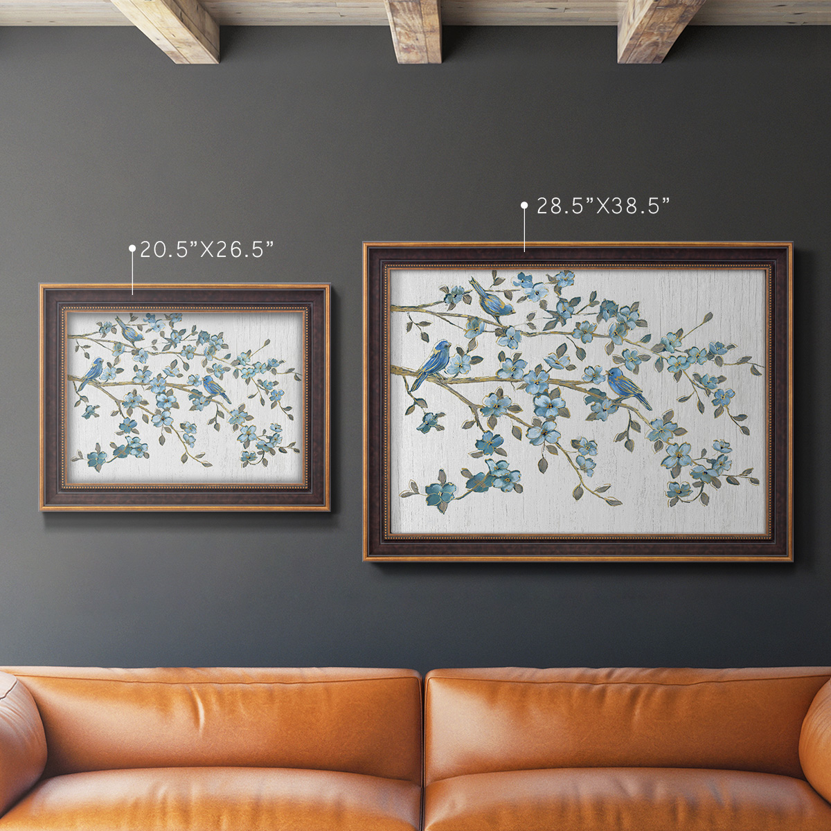 Blooming Bluebirds Premium Framed Canvas- Ready to Hang