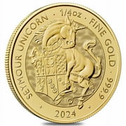 BRITISH ROYAL MINT 2024 GB 1/4 oz Gold The Tudor Beasts Seymour Unicorn Coin BU