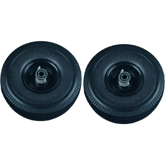 (2- Pack) Run-Flat Solid Rubber Replacement Tire 8" x 2'' with a 5/8" axle for Hand Trucks, Wheelbarrows, Dollies, Trolleys and More – Run Flat with 580 lbs Max Load - --- Industrial Grade