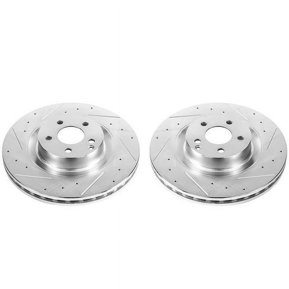 Power Stop Front Pair of Drilled and Slotted Brake Rotors EBR867XPR