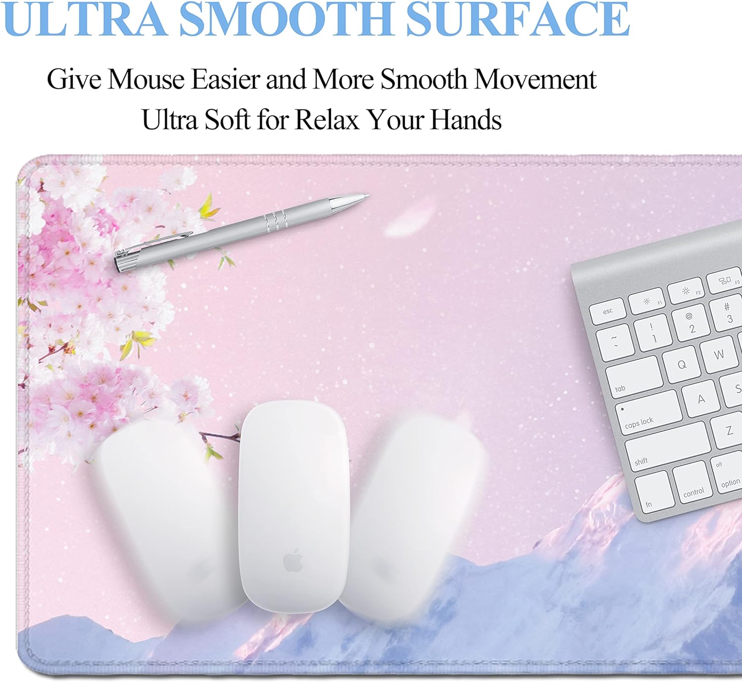 Pink Extended Mouse Pad Large XXL Mouse Mat 31.06" x 11.8" Desk Pad Laptop Computer Mousepad with Non-Slip Rubber Stitched Edges for Office, Work, Game