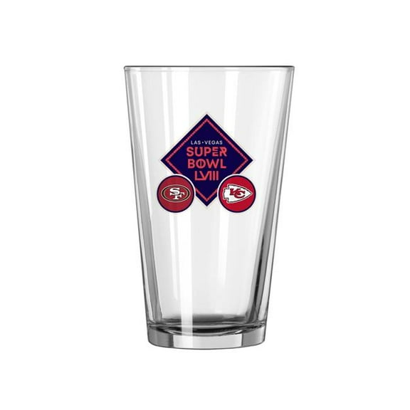 Logo Brands  Super Bowl 58 16 oz Dueling Pint Glass