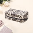 thumbnail image 3 of Unique Bargains 1 Pc Rectangular Leopard Makeup Bag Beige Coffee Color PU, 3 of 4