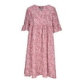 thumbnail image 4 of Babysbule Robe pour Femme 2024 Été Robe Décontractée pour Femmes à Manches Courtes à Imprimé Floral à Bretelles Coupe Décontractée Grande Taille Courte Mini, 4 of 6