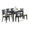 thumbnail image 5 of East West Furniture 6 Piece Dining Set-a Rectangle Dining Room Table and 4 Kitchen Chairs with a Bench, Black(Seat Options) DULE6-BLK-W, 5 of 5