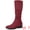 Burgundy, variant on DARING DIVA Women's Round Toe Slouches Block Heels Knee High Boots Black 9