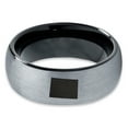 thumbnail image 2 of Tungsten Colorado The Centennial State Band Ring 8mm Men Women Comfort Fit Black Dome Brushed Gray Polished, 2 of 4