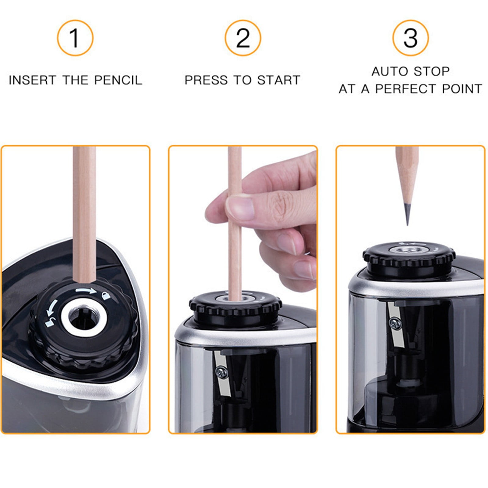 Automatic Electric Pencil Sharpener Helical Blade Home Office School - View #2