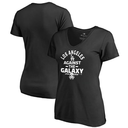 Los Angeles Galaxy Fan - Los Angeles Dodgers Fanatics Branded Women's MLB Star Wars Against The Galaxy V-Neck T-Shirt - Black