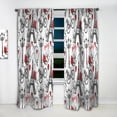 thumbnail image 2 of Designart 'Vactor Illustration Paris Eiffel ' Mid-Century Modern Curtain Panel, 2 of 5