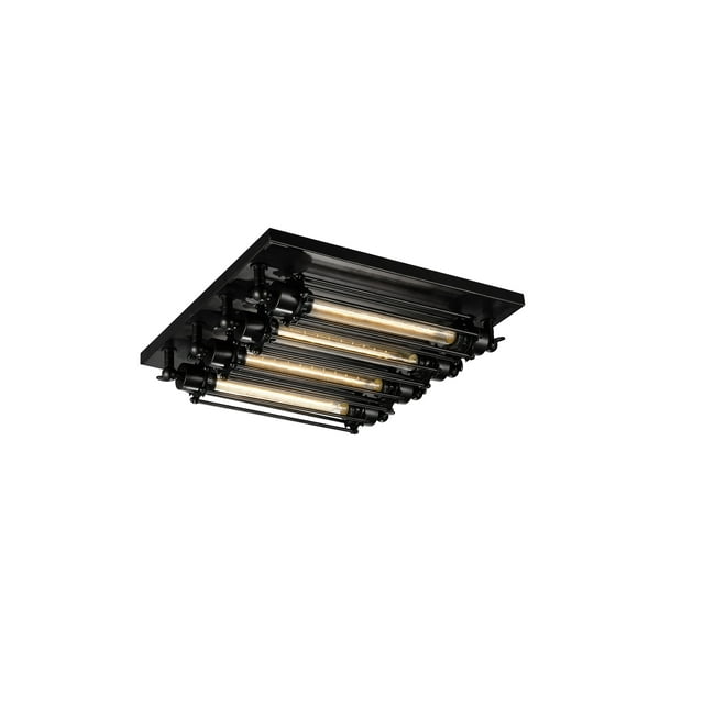 CWI Lighting Montage Encastré 4 Lumières avec Finition Noire
